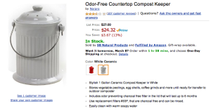 Norpro Ceramic Compost Keeper on Amazon.com
